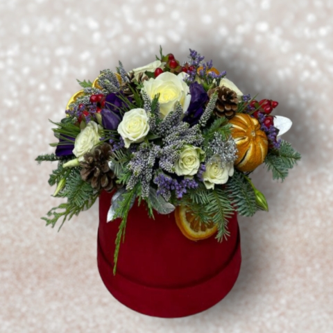 Happy Holidays Hatbox (Florist's Choice)