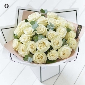 International Womens Day Beautifully Simple Rose Bouquet White